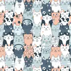 Fröhliche Katzen